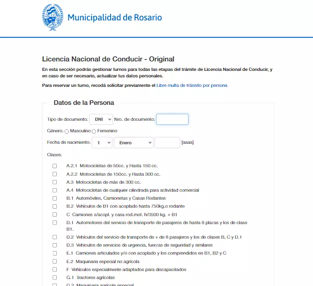 turno para sacar licencia para conducir